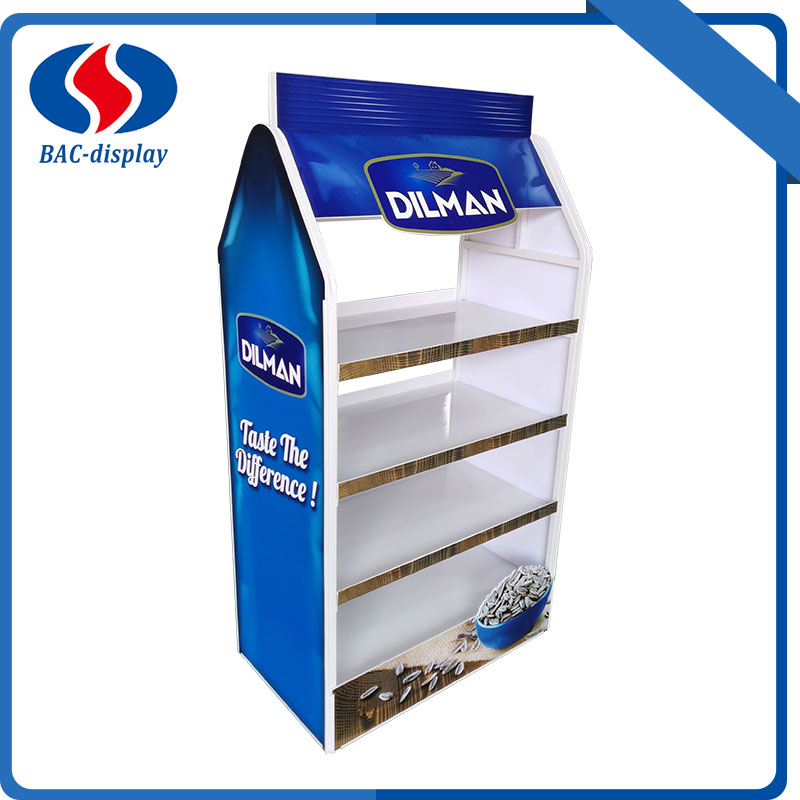 Dubbla sidohyllor Golvdisplay